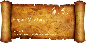 Höger Vivien névjegykártya